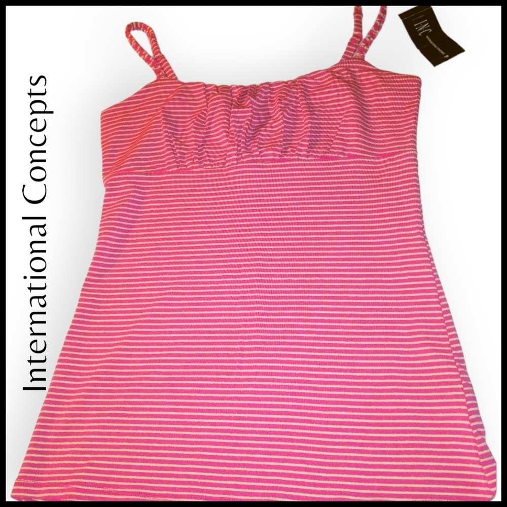 INC pink lurex tank size small womens pink - Picture 4 of 6